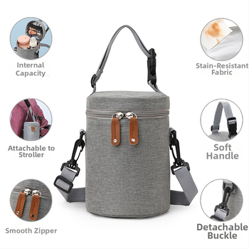 Geantă termos portabilă pentru bebeluși, geantă termos la modă, geantă cu găleată, folie de aluminiu, îngroșată, sticlă, geantă termos, geantă hidrofugă pentru mamă