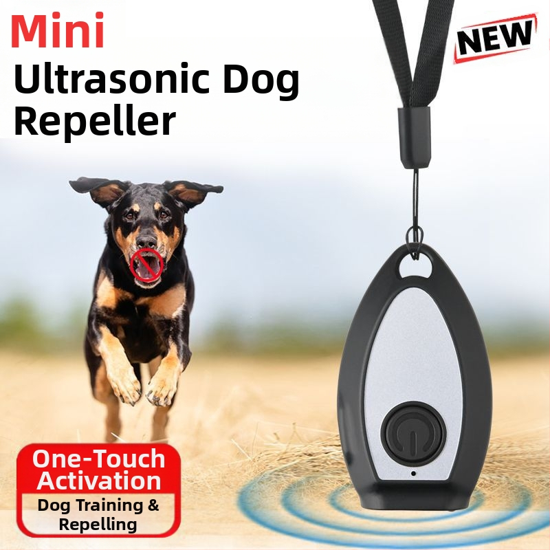 Mini ultragarsinis šunų atbaidymo įrenginys, galingas tolimojo dresavimo įrenginys nuo lojimo, šunų atbaidymo ir gąsdinimo įrenginys šunims lauke, savigynai ir apsaugai nuo lojimo