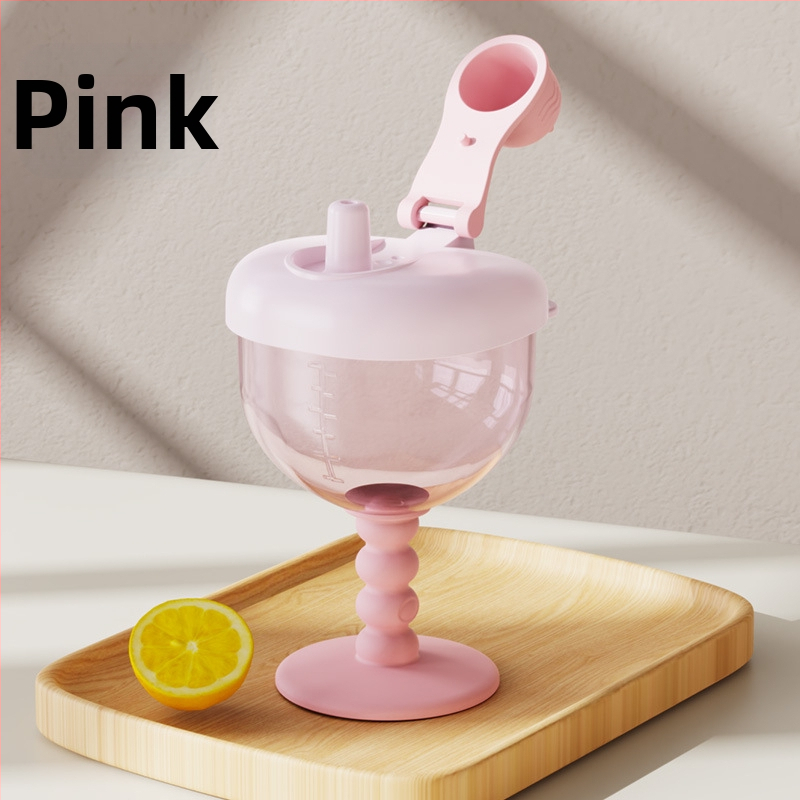 Kūdikių mokymosi geriamojo puodelio taurė PP medžiagos namų apyvokos vaikams skirta šiaudelio formos puodelis, apsaugantis nuo kritimo, pieno puodelis su svarstyklėmis, didmeninė prekyba