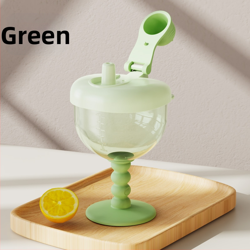 Kūdikių mokymosi geriamojo puodelio taurė PP medžiagos namų apyvokos vaikams skirta šiaudelio formos puodelis, apsaugantis nuo kritimo, pieno puodelis su svarstyklėmis, didmeninė prekyba