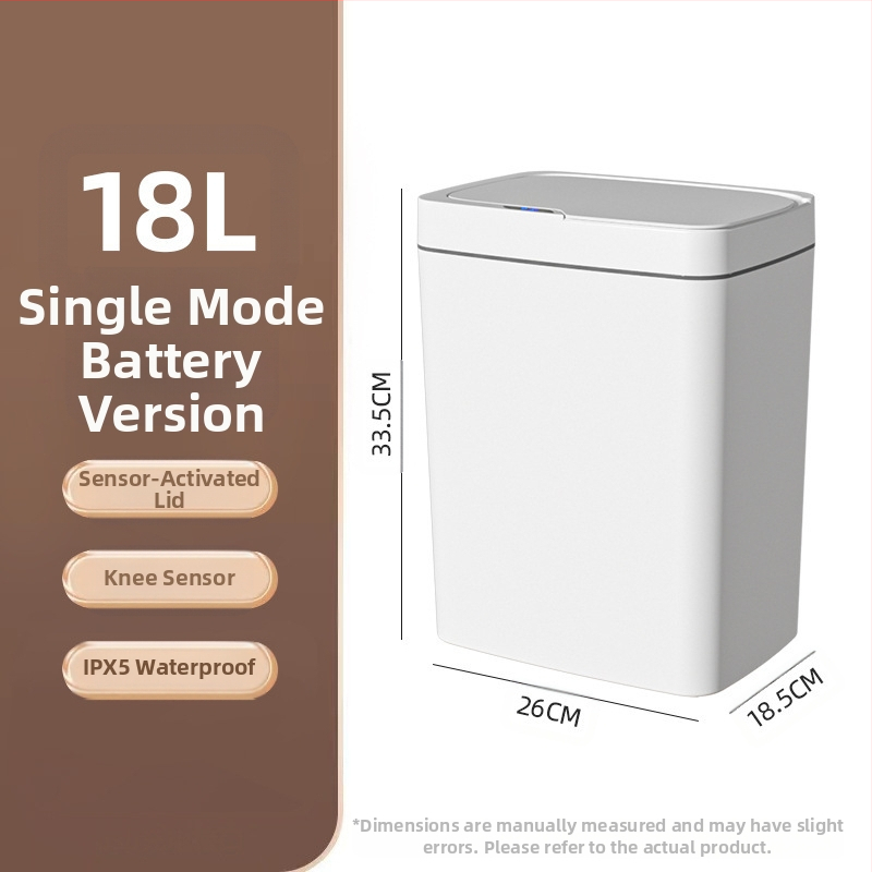 Išmanioji šiukšliadėžė be prisilietimo su atviru dangčiu, automatiškai pakuojama išmanioji šiukšliadėžė vonios kambario tarpui