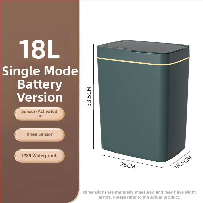 Išmanioji šiukšliadėžė be prisilietimo su atviru dangčiu, automatiškai pakuojama išmanioji šiukšliadėžė vonios kambario tarpui