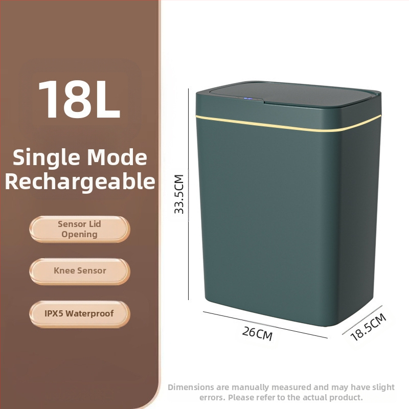 Išmanioji šiukšliadėžė be prisilietimo su atviru dangčiu, automatiškai pakuojama išmanioji šiukšliadėžė vonios kambario tarpui