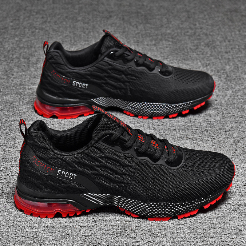 Väliskaubanduse pluss-suuruses meeste kingad kevadeks, uued lendava kootud kalasoomustega vabaaja trendikad õhkpadjaga reisikingad õuespordi jooksujalatsid meestele