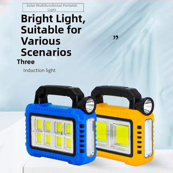 Uus päikeseenergial laetav multifunktsionaalne kaasaskantav lamp välistingimustes kasutatav tugev valgusvalgustus prožektor avariitöölamp taskulamp