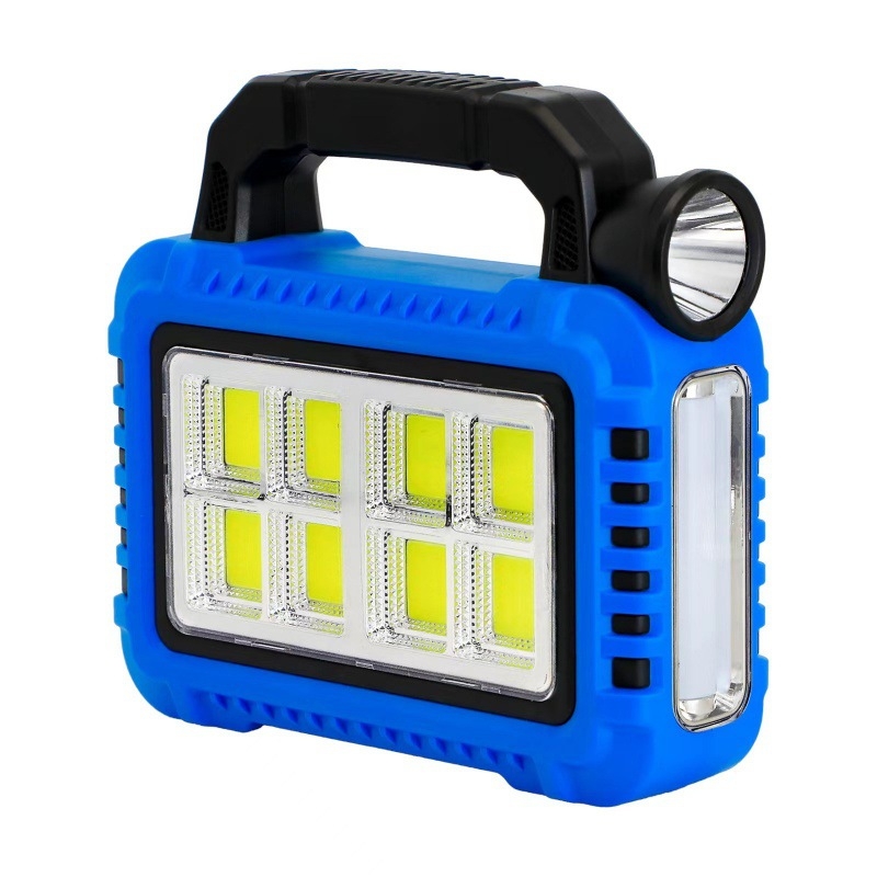 Uus päikeseenergial laetav multifunktsionaalne kaasaskantav lamp välistingimustes kasutatav tugev valgusvalgustus prožektor avariitöölamp taskulamp