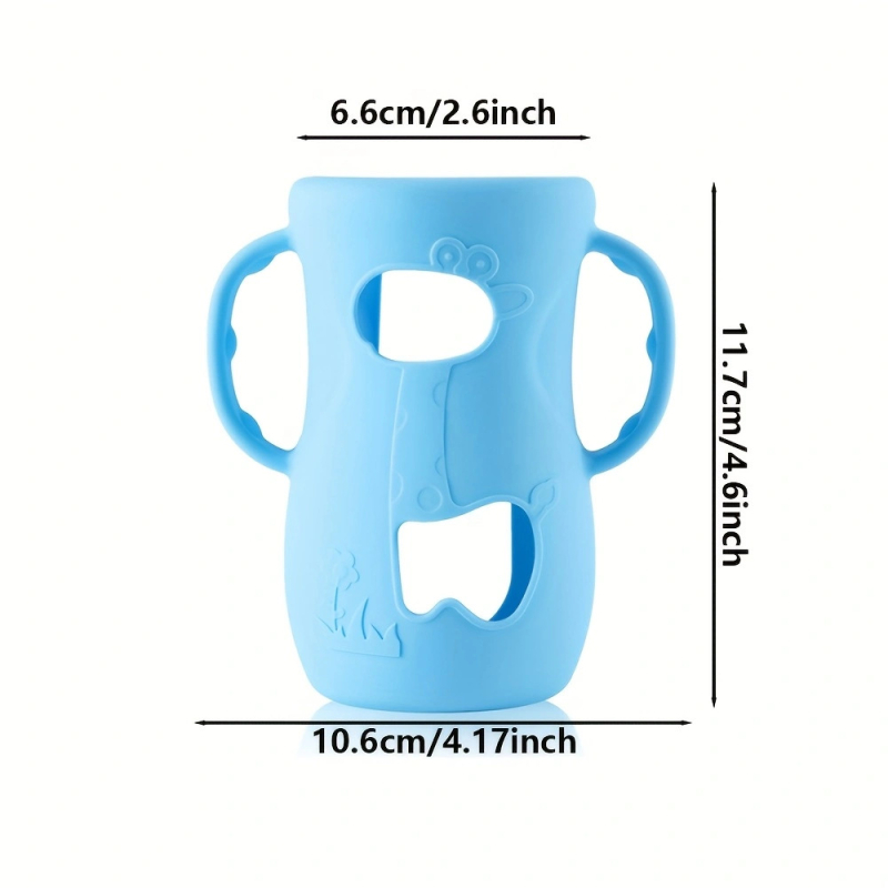 Fit Feili/Puxin Anyi naturaalsest klaasist pudeli silikoonümbris 8oz 4oz pudeli silikoonümbris käepidemega