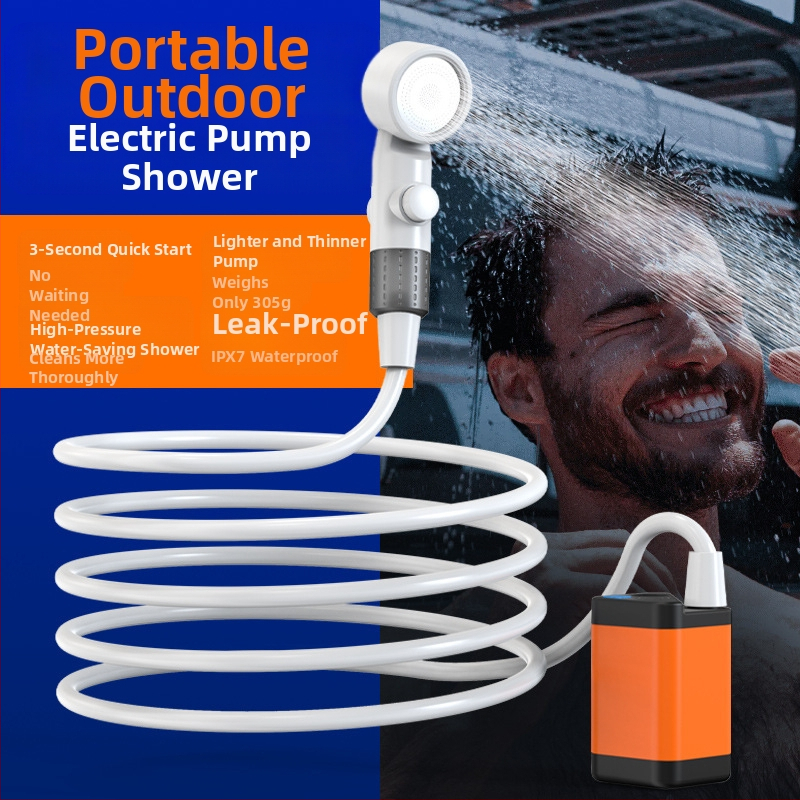 Tarpvalstybinis lauko dušas su vonia, patogus bendrabučio kempingo reikmenys, dušas, įkraunamas dušo komplektas