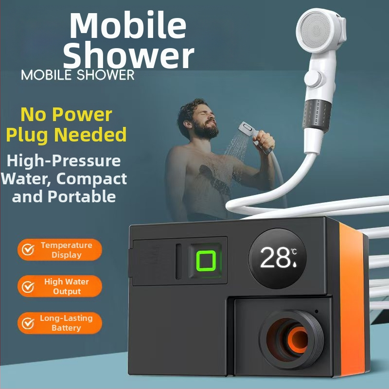 Tarpvalstybinis lauko dušas su vonia, patogus bendrabučio kempingo reikmenys, dušas, įkraunamas dušo komplektas