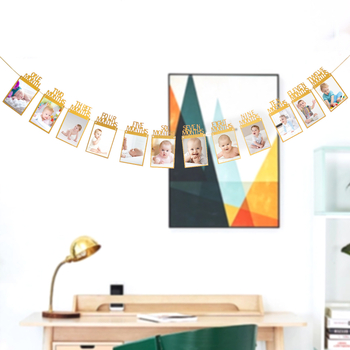 Piiriülene jaanuari-detsembri beebi sünnipäevaraam lipp laste sünnipäevapeo kaunistus sünnipäevalipu hulgimüügi kohandamine