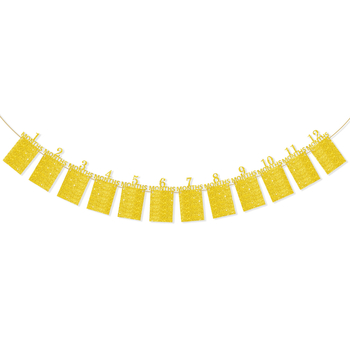 Διασυνοριακή σημαία κορνίζας γενεθλίων Ιανουαρίου-Δεκεμβρίου, διακόσμηση πάρτι γενεθλίων για παιδιά, σημαία γενεθλίων χονδρικής προσαρμογής