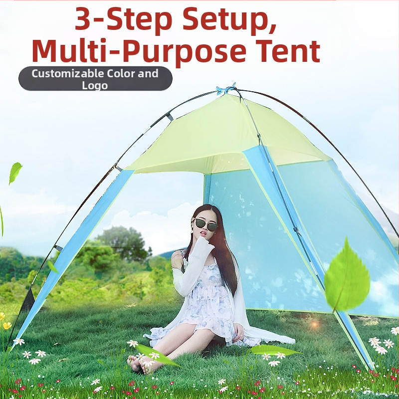 Плажна палатка, външна палатка със сенник, палатка за къмпинг и риболов, сгъваема, за защита от слънце, плажна палатка за презграничен плаж