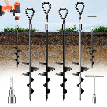 18 colių įžeminimo inkarai, tvirti spiraliniai įžeminimo inkarai, šunų būdos įžeminimo inkarai, sūpynių įžeminimo inkarai, fiksuoti įžeminimo inkarai naminiams gyvūnėliams, batuto įžeminimo inkarai