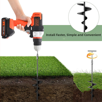 18 colių įžeminimo inkarai, tvirti spiraliniai įžeminimo inkarai, šunų būdos įžeminimo inkarai, sūpynių įžeminimo inkarai, fiksuoti įžeminimo inkarai naminiams gyvūnėliams, batuto įžeminimo inkarai