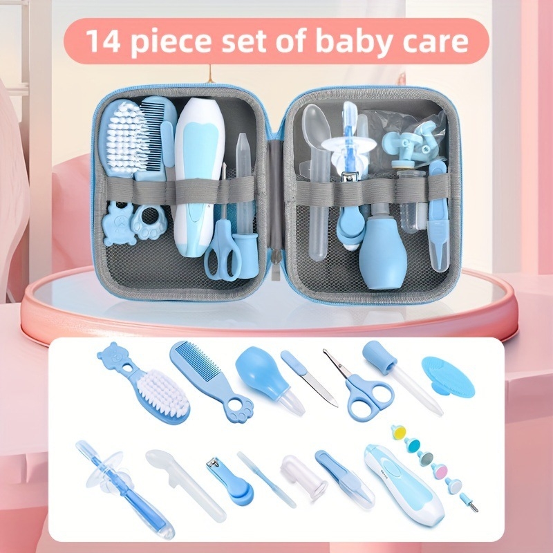 Mātes un bērna preces, Bērnu nagu šķēres, 20 daļu komplekts, 14 daļu komplekts, ķemme, šķēres, kopšanas rīki, Eva aizsargsoma