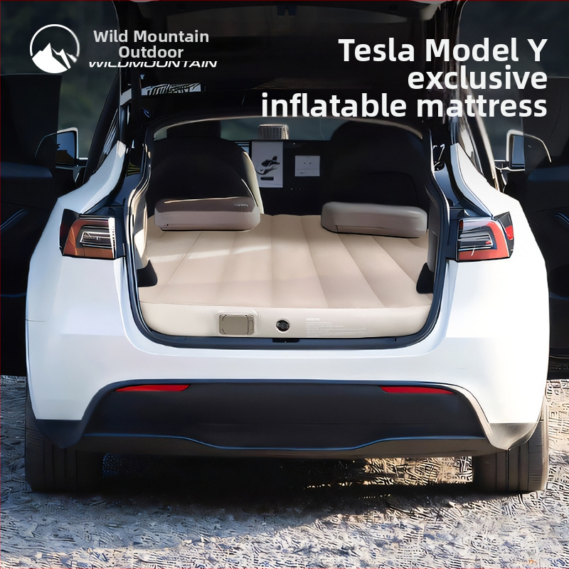 Надуваемо легло за кола, матрак за багажник на Tesla Model Y, постелка за спане за открито, легло за спане за кола отзад