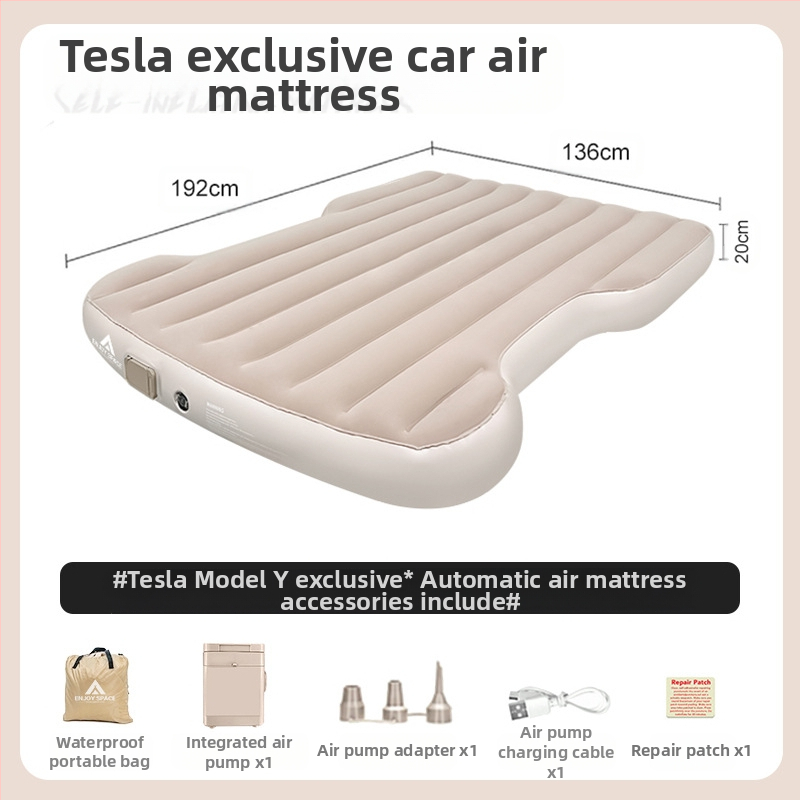 Надуваемо легло за кола, матрак за багажник на Tesla Model Y, постелка за спане за открито, легло за спане за кола отзад