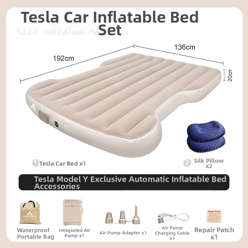 Надуваемо легло за кола, матрак за багажник на Tesla Model Y, постелка за спане за открито, легло за спане за кола отзад