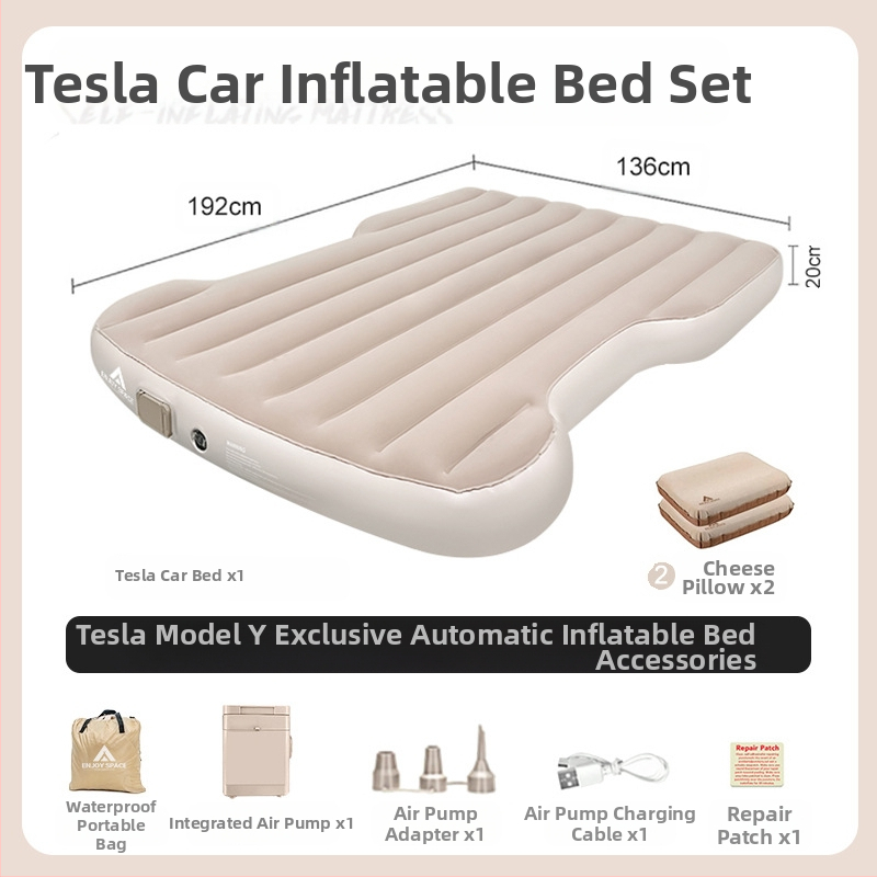 Надуваемо легло за кола, матрак за багажник на Tesla Model Y, постелка за спане за открито, легло за спане за кола отзад