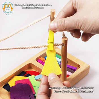 Montessori Montessori priežiūros mokymo priemonės drabužiams džiovinti, smulkiosios motorikos lavinimas, kasdienio gyvenimo segtukų rinkinys