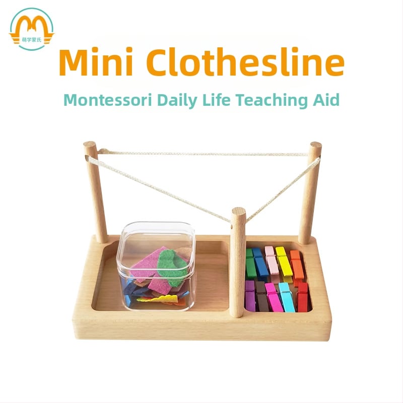 Montessori Montessori aprūpes mācību līdzekļi drēbju žāvēšanai, smalko motoriku treniņiem, ikdienas dzīves klipšu komplekts