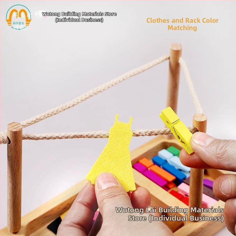 Монтесори Монтесори помагала за обучение по грижа за сушене на дрехи, трениране на фина моторика, комплект щипки за ежедневие