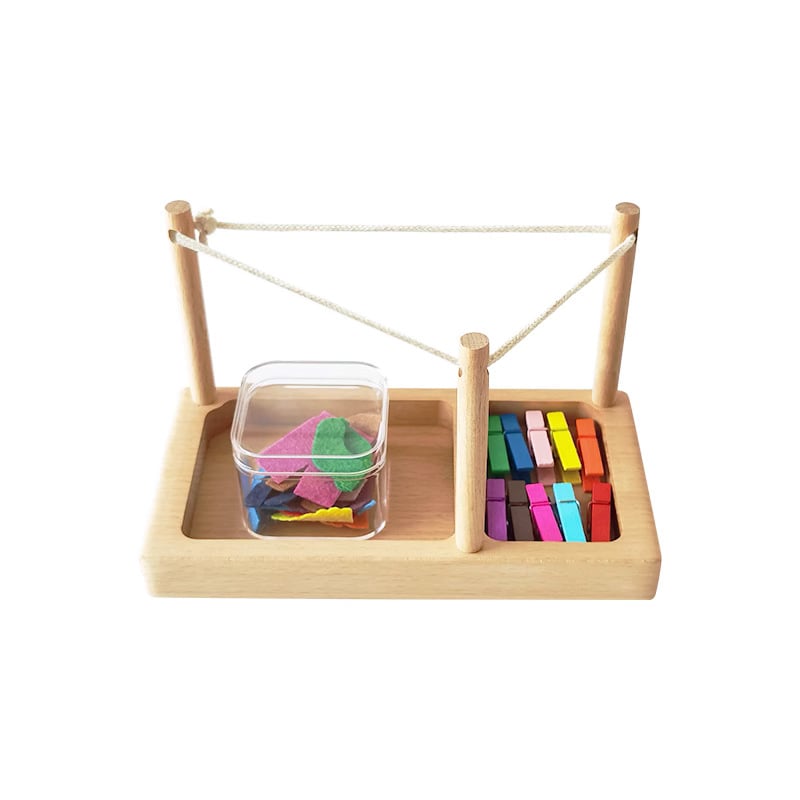 Montessori Montessori priežiūros mokymo priemonės drabužiams džiovinti, smulkiosios motorikos lavinimas, kasdienio gyvenimo segtukų rinkinys