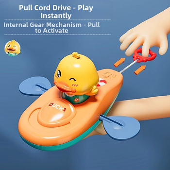 Παιχνίδια νερού για μωρά καγιάκ μωρό κίτρινη πάπια κωπηλασία μπάνιο κορίτσι παιδιά μπάνιο τυλιγμένο παραλία καλώδιο