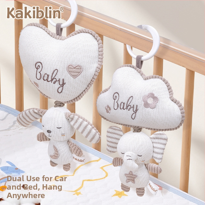 Coco Bei Le Нова вълнена плетена играчка Бебешка кола Висяща комфортна кукла Бебешко легло Музикално легло Висяща камбанка