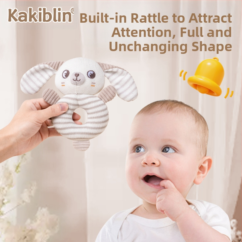 Нов бебешки плетен вълнен звънец kakiblin, успокояващ пръстен за ръка, подарък за новородено