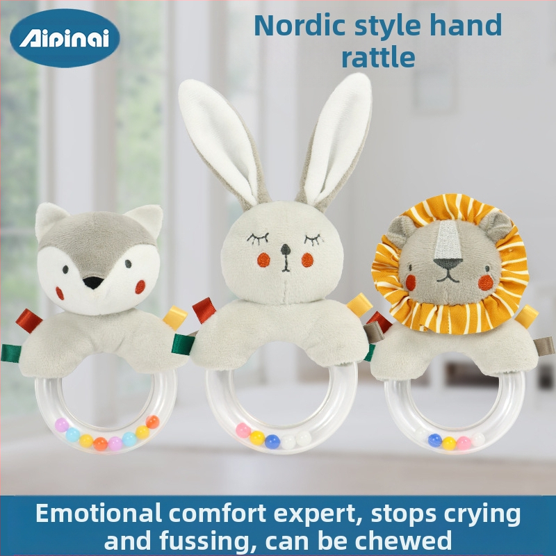 Beebi rahustav käerõngas 0-1-aastasele lapsele haarav käerõngas vastsündinud beebi pusle plush mänguasi käerõngas