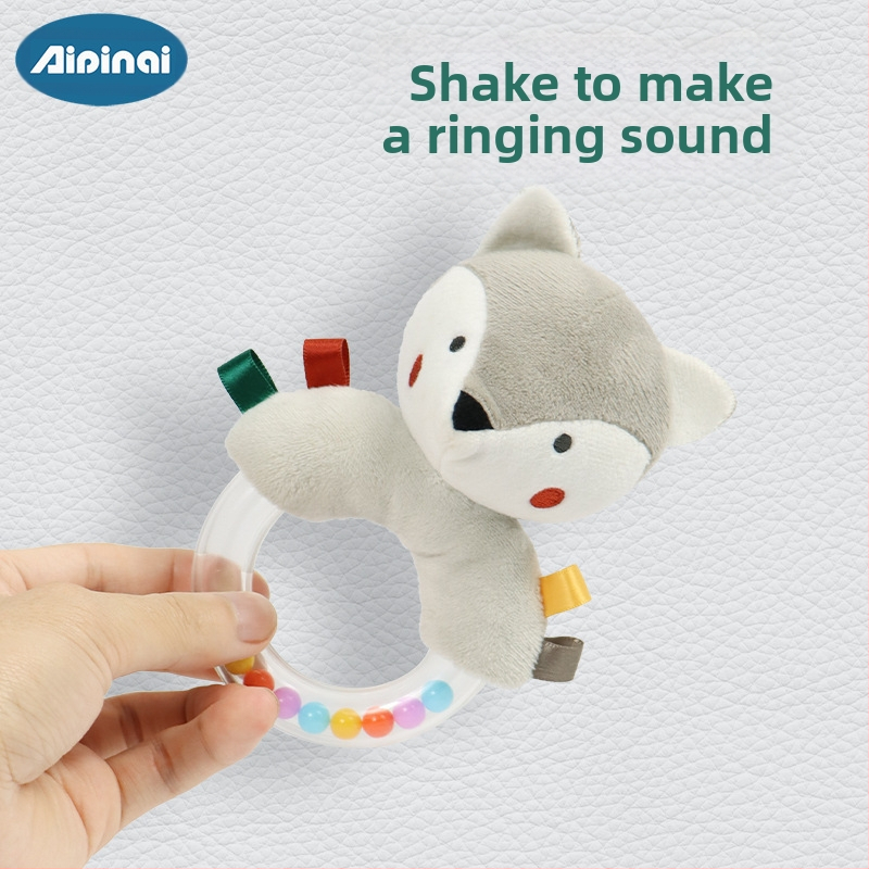 Успокояващ пръстен за ръка за бебе 0-1 година, хващащ пръстен за ръка за новородено бебе, пъзел, плюшена играчка, пръстен за ръка