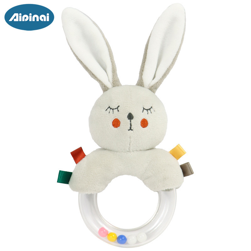 Kūdikiui raminantis rankos žiedas 0-1 metų vaikui, sugriebiantis rankos žiedas naujagimiui, pliušinis dėlionės žaislas, rankos žiedas