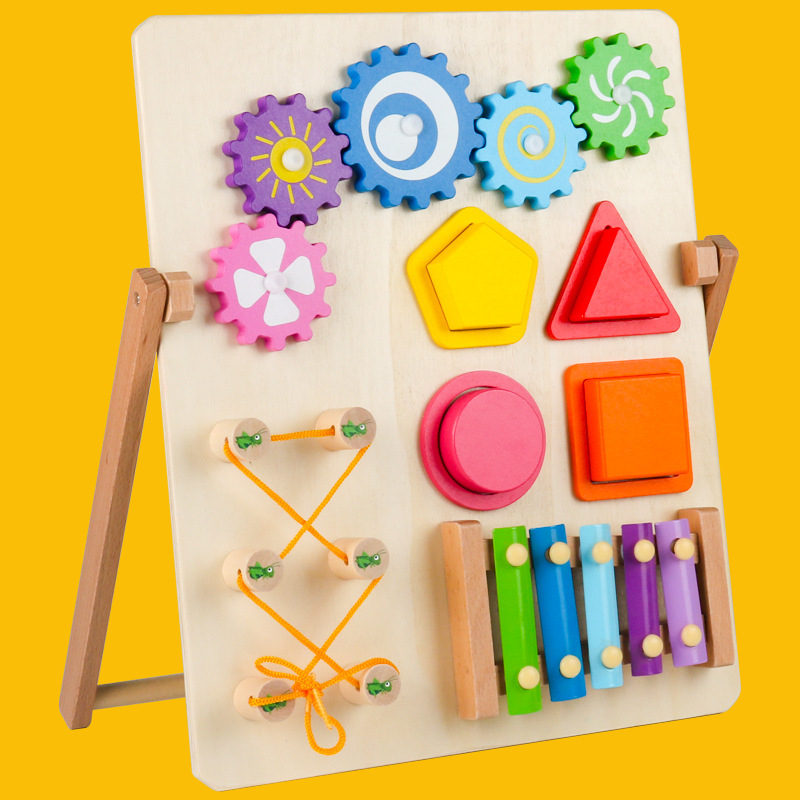 Laste puidust alushariduse lasteaia värvituvastuse sobitamise pähklite hammasrataste seente küünte kokkupaneku õppemänguasjad