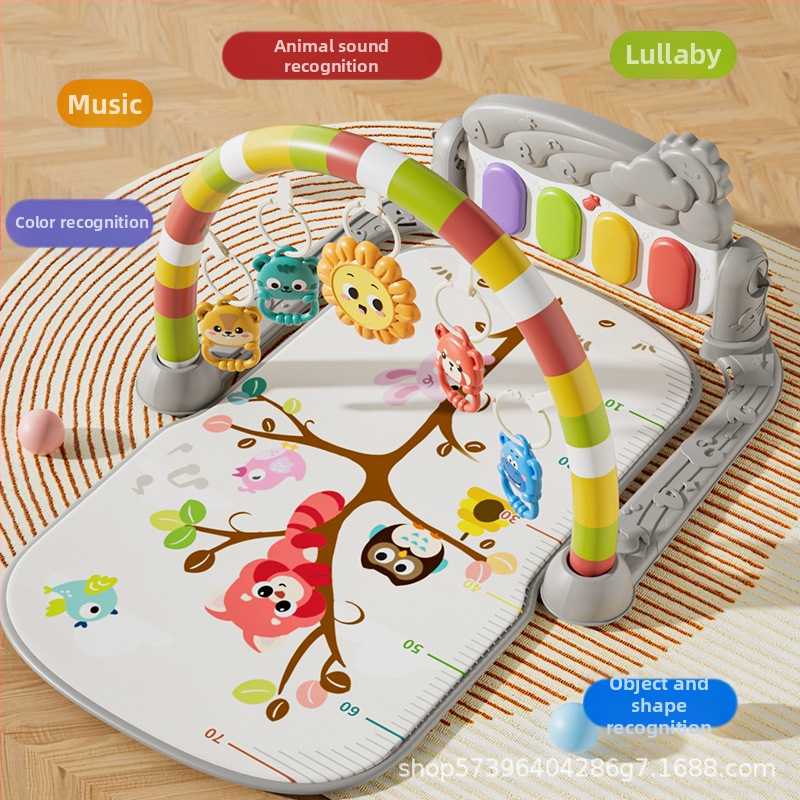 Трансгранична горещо продавана бебешка фитнес стойка с музикален педал, игрална подложка, 36 месеца, новородено бебе, играчка за пиано