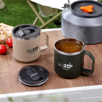 Κούπα 304 από ανοξείδωτο ατσάλι με καπάκι, αντι-πτώση, φοιτητική εστία, ποτήρι γάλακτος για άνδρες και γυναίκες, ποτήρι νερού για το σπίτι, φλιτζάνι καφέ για το γραφείο