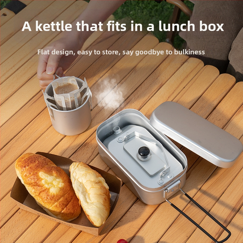 Vonkajšia kempingová kanvica z hliníkovej zliatiny, prenosná skladacia kanvica, japonská kanvica na čaj, kempingová kanvica na varenie vody, kávovar