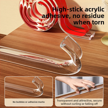 Läbipaistvad kokkupõrkevastased ribad lastele, keskkonnasõbralikud pehmed seina nurgakleebised, beebi närimislaua nurgakaitsekleebised