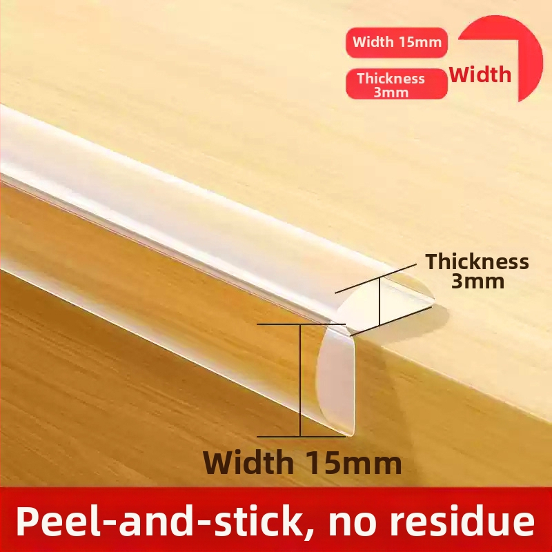 Läbipaistvad kokkupõrkevastased ribad lastele, keskkonnasõbralikud pehmed seina nurgakleebised, beebi närimislaua nurgakaitsekleebised