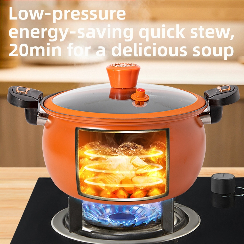 Chubby Dundun Микротенджера под налягане, домакинска незалепваща тенджера за супа Chubby Dudu, многофункционална малка индукционна печка, газова универсална тенджера за яхния