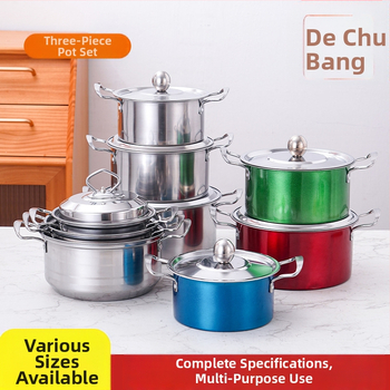 Tarpvalstybinis nerūdijančio plieno puodų rinkinys, trijų dalių puodų rinkinys, dovanų binauralinis sriubos puodų rinkinys, šešių dalių puodų rinkinys, didmeninė prekyba