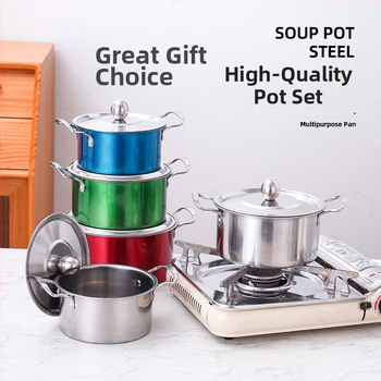 Tarpvalstybinis nerūdijančio plieno puodų rinkinys, trijų dalių puodų rinkinys, dovanų binauralinis sriubos puodų rinkinys, šešių dalių puodų rinkinys, didmeninė prekyba