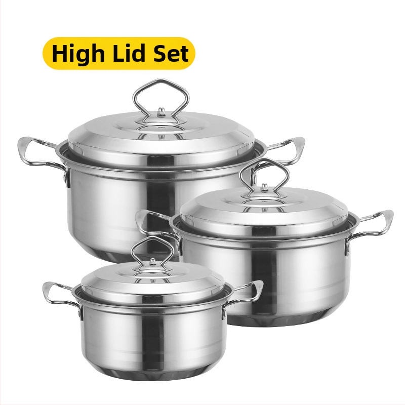 Tarpvalstybinis nerūdijančio plieno puodų rinkinys, trijų dalių puodų rinkinys, dovanų binauralinis sriubos puodų rinkinys, šešių dalių puodų rinkinys, didmeninė prekyba