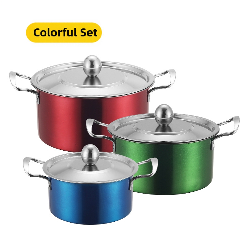 Tarpvalstybinis nerūdijančio plieno puodų rinkinys, trijų dalių puodų rinkinys, dovanų binauralinis sriubos puodų rinkinys, šešių dalių puodų rinkinys, didmeninė prekyba