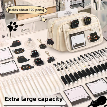 Κασετίνα μολυβιών για γάτες εννέα στρώσεων μεγάλης χωρητικότητας, κασετίνα μολυβιών για φοιτητές, απλή τσάντα γραφικής ύλης για αγόρια