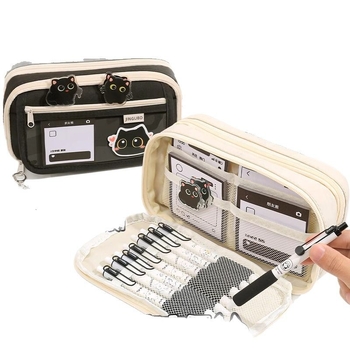 Κασετίνα μολυβιών για γάτες εννέα στρώσεων μεγάλης χωρητικότητας, κασετίνα μολυβιών για φοιτητές, απλή τσάντα γραφικής ύλης για αγόρια