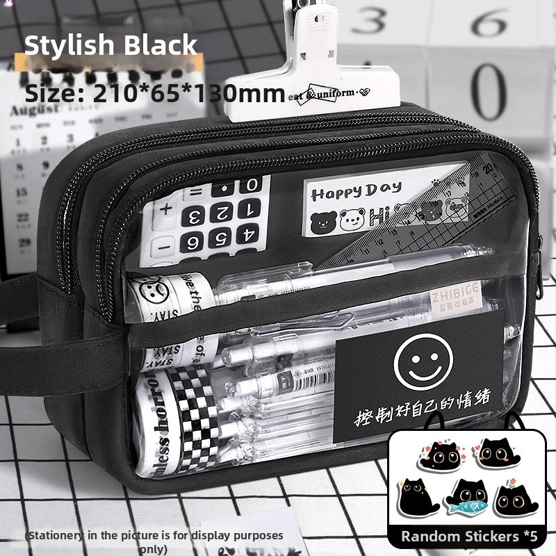 Üheksakihiline suure mahutavusega loominguline kassipliiats, õpilase pliiats, väärtuslik lihtne nišivalukott, kirjatarvete kott poisile