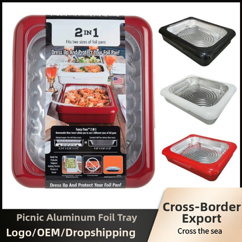 2-ühes fooliumist väljamõeldud panz plekk-paberist säilituskarp, piknikuplekk-paberist säilituskarp, plastalus