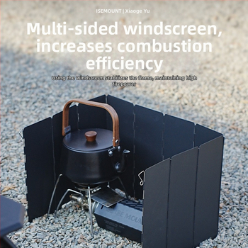 Telkimisvarustusega välistingimustes kasutatav kokkupandav tuule suunaja rauast kassettahju mitmekülgne tuulekindel kate kümme korda äge pliit tuulekindel laud hulgimüük