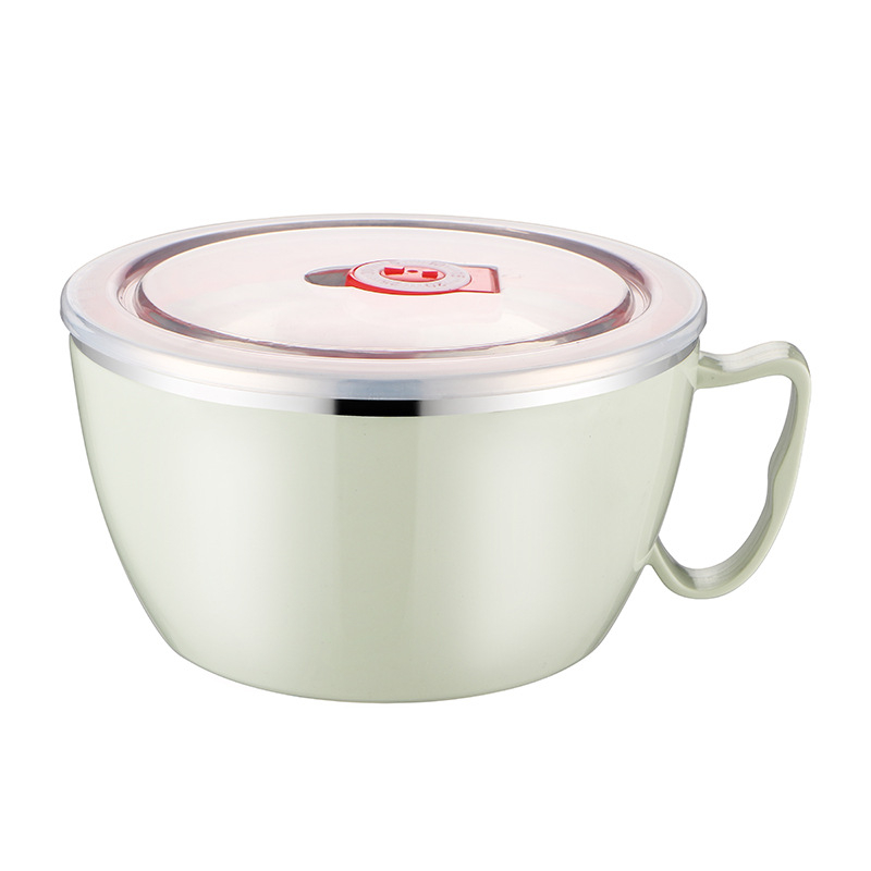 Nerūdijančio plieno korėjietiškų greito paruošimo makaronų dubenėlis, puodelis, nešiojamas dangtelis, studentų bendrabučio dubuo, buitinis sriubos dubuo, didelis dubuo, stalo įrankiai